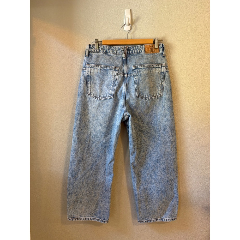 We The Free Wide Leg Jeans Women 27 Blue Acid Wash High Rise Denim - Picture 7 of 11